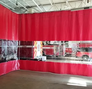 Wash Bay Curtains to contain wash down spray