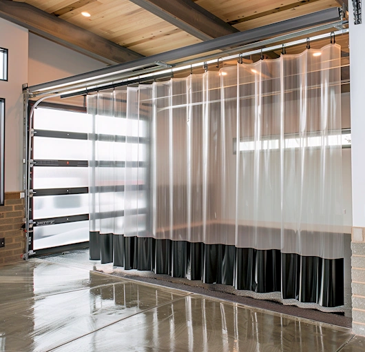 home garage wash bay divider curtain