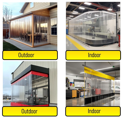 clear commercial grade curtains for indoor and outdoor