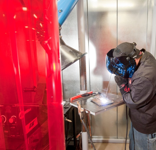 hanging welding curtains for weld booths