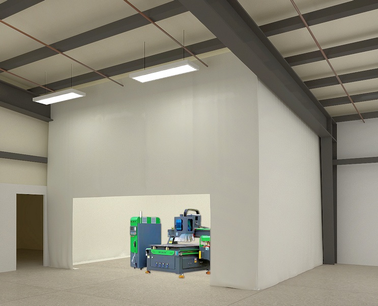 cnc dust enclosure curtains