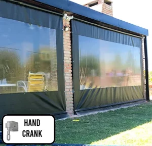 large crank up curtains