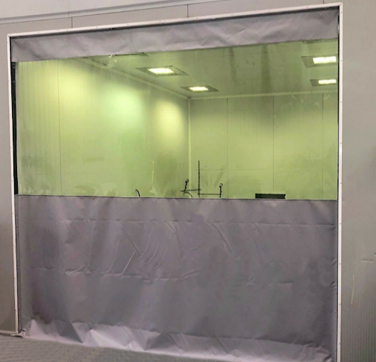 prep curtains for booth