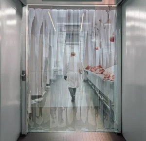 butcher shop cooler curtains clear PVC