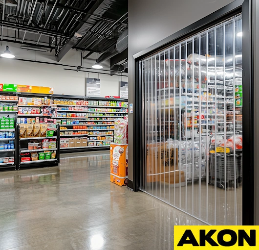 commercial beer cooler walk in strip curtain clear PVC
