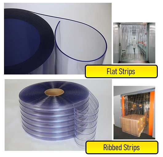 strip curtains flat and ribbed versions