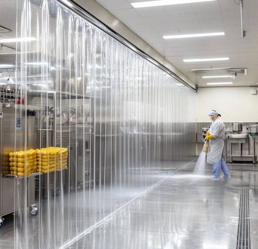 wash down sanitation curtain walls for USDA and CFIA