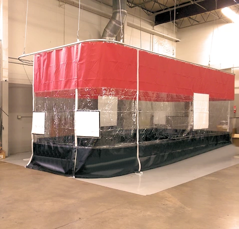 curtain painting enclosure with filter panels curtain painting enclosure with filter panels