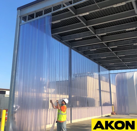 sliding strip curtain rolls side to side