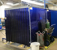 freestanding welding strip curtain booths