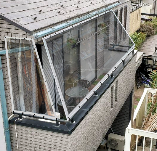 clear balcony rain curtains transparent