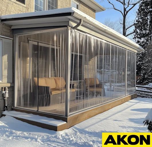 clear tarp panels for enclosing patio for winter