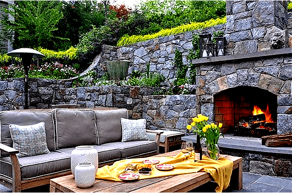 fireplace privacy walls