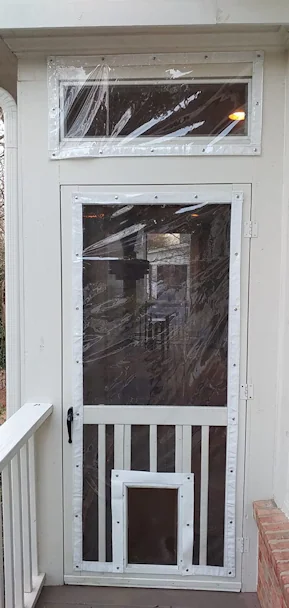 Screen Door Cover Clear VInyl Screen Door Cover Clear VInyl
