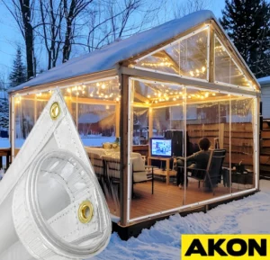 custom clear tarp side walls for pergola winter rated