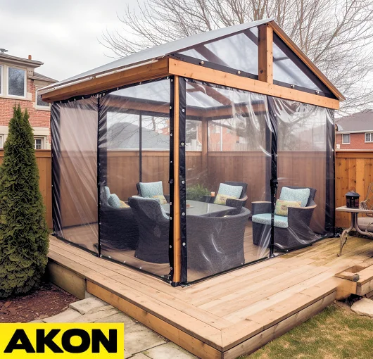 clear panels to enclose area for pollen