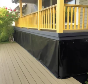 custom inexpensive deck skirting tarps