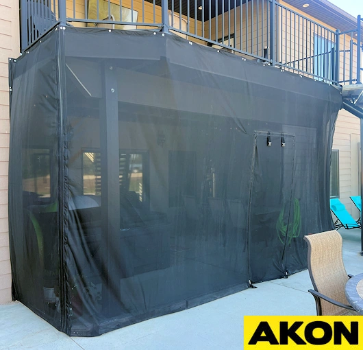 bug netting custom made to enclose patio under deck