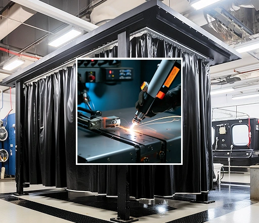 laser welding booth cell with curtains laser welding booth cell with curtains