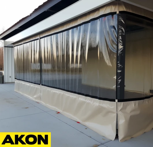 clear custom sidewall curtains for patio