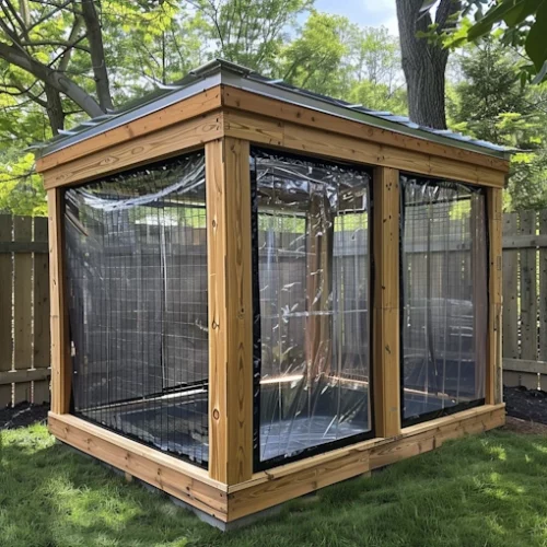 dog kennel cover clear sides custom made panels