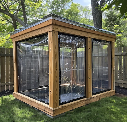 dog kennel cover clear sides custom made panels