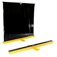 Portable welding screen with heavy-duty vinyl for industrial welding safety and UV protection