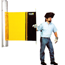 SB9000 retractable pull out welding screen curtain mounted to wall for flexible industrial welding safety protection