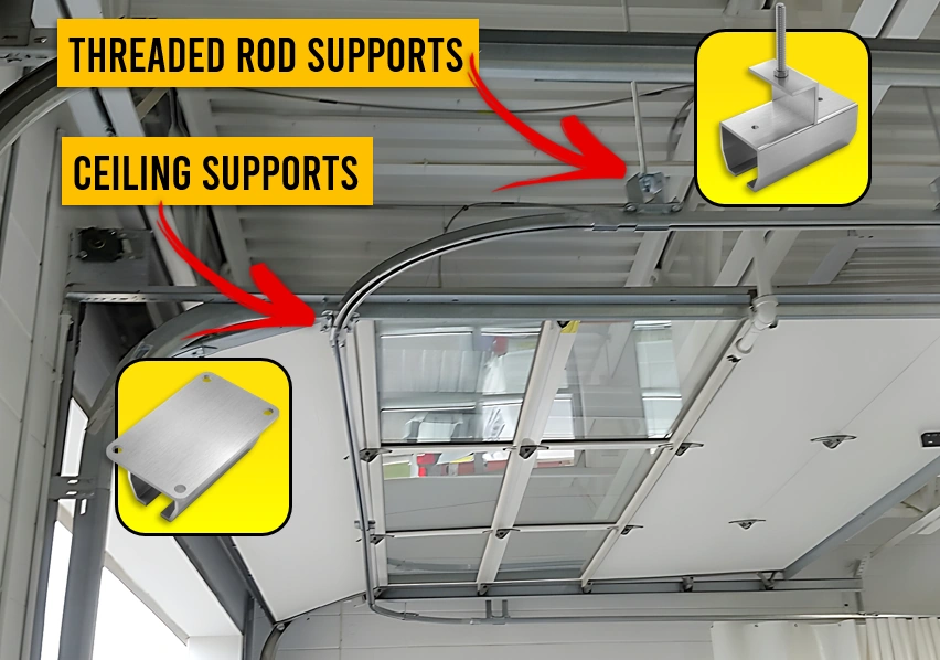 hang curtain track under garage door hang curtain track under garage door