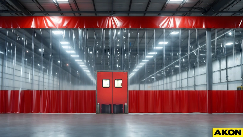 warehouse divider curtain with swinging door entry warehouse divider curtain with swinging door entry