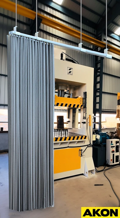 steel mesh safety screen for machines retractable