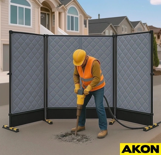 portable construction noise barrier to surrond workers portable construction noise barrier to surrond workers