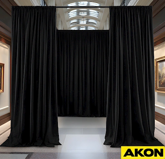 Commercial blackout curtain enclosures block light and improve privacy effectively by AKON