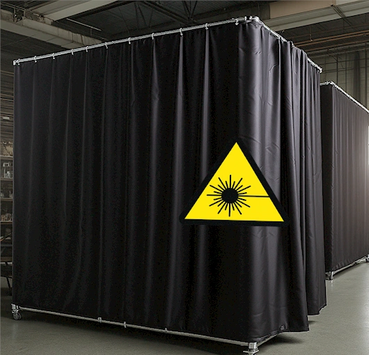 Freestanding laser curtain track system for smooth, adjustable curtain movement by AKON