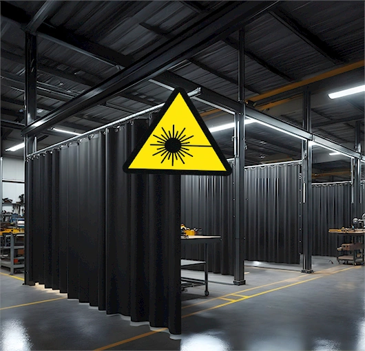 Hanging laser curtain track system for smooth, adjustable curtain movement by AKON