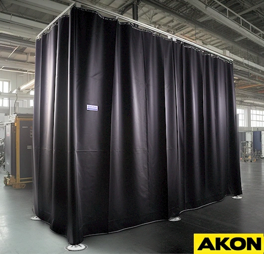 AKON Heavy-duty industrial vinyl blackout curtains for enclosure light and noise control