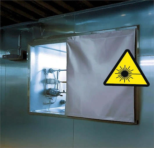 Laser barrier covers for smooth, adjustable curtain movement by AKON