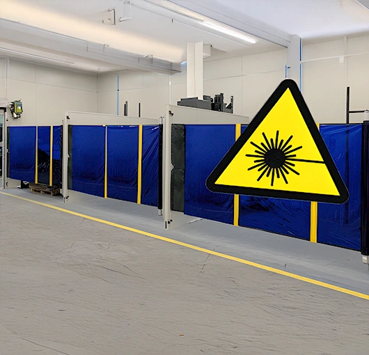 AKON Retractable laser barrier curtain providing flexible safety and protection