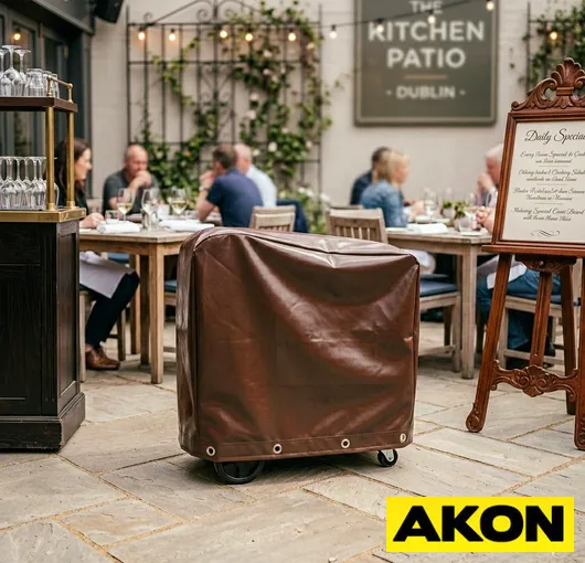 Uv resistant serving cart cover protects wood finish resized