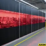 industrial curtain wall with tinted window