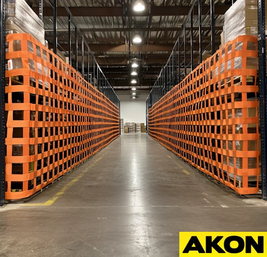Warehouse safety barrier nets racks